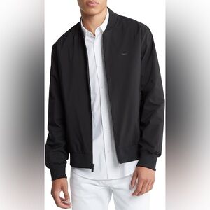 Calvin Klein Men’s Matte Bomber Jacket Black Beauty Lightweight Coat Sz L New
